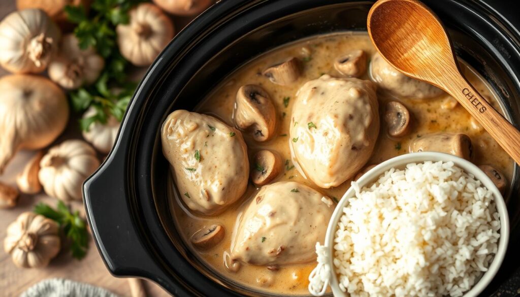 cream of mushroom chicken crockpot